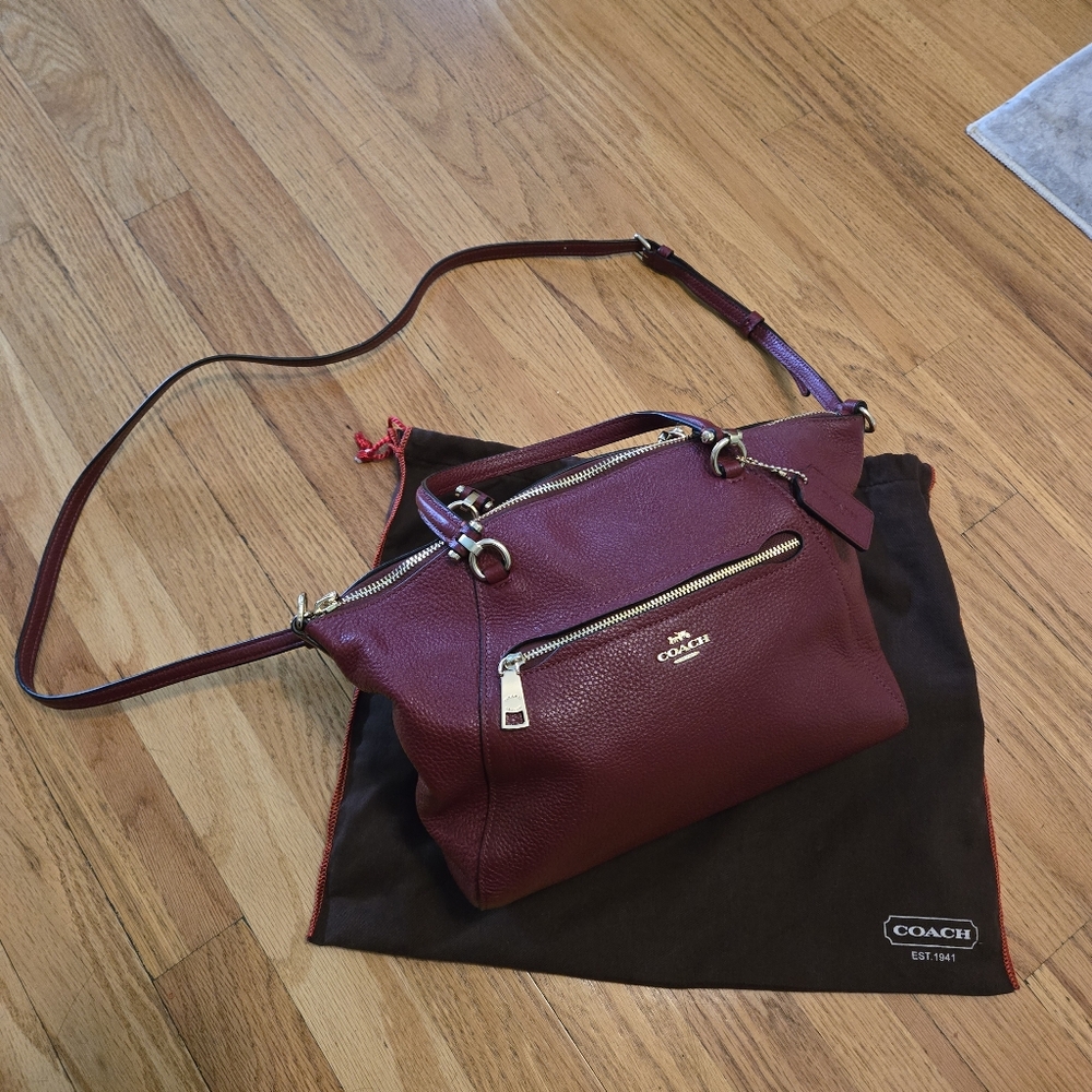 Coach New York Leather Satchel Handbag Purse Crossbody Bag women